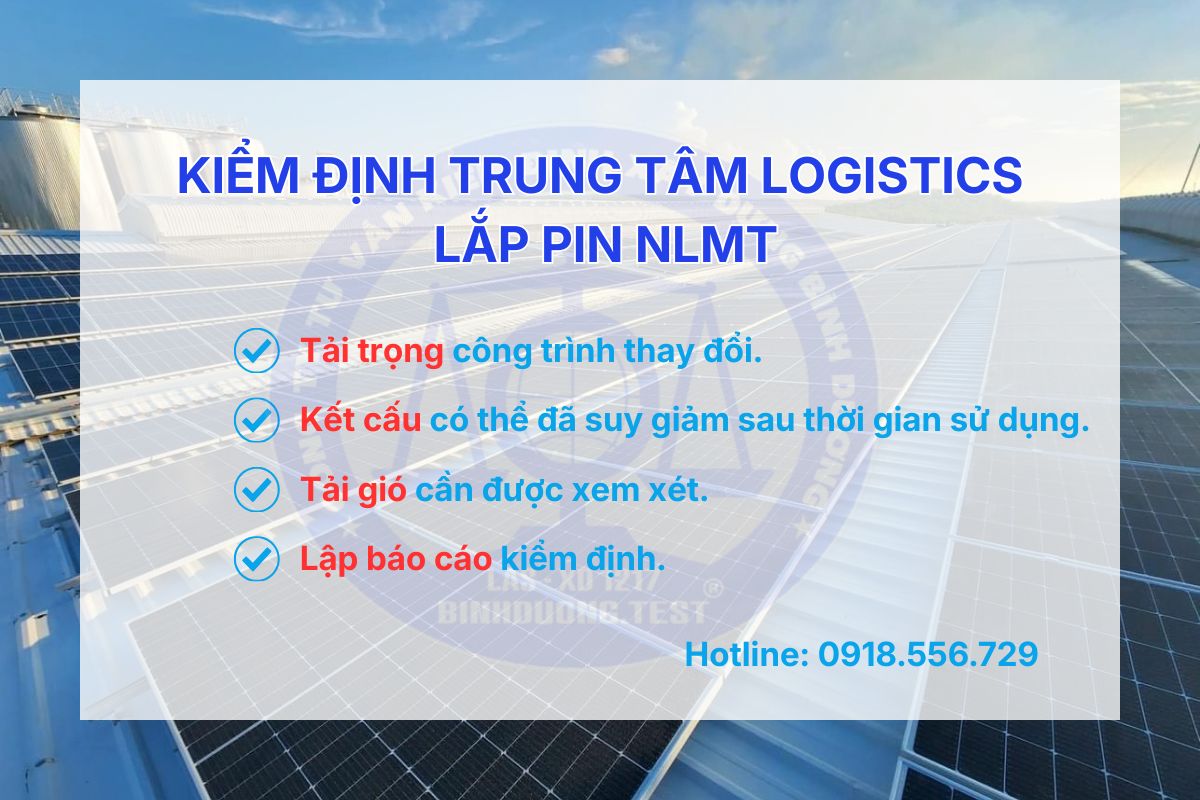 Kiểm định Trung tâm logistics lắp pin năng lượng mặt trời