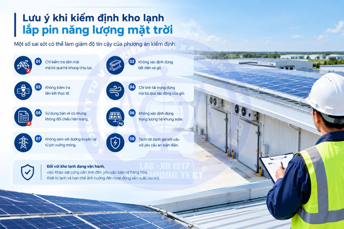Lưu ý khi kiểm định kho lạnh lắp pin mặt trời